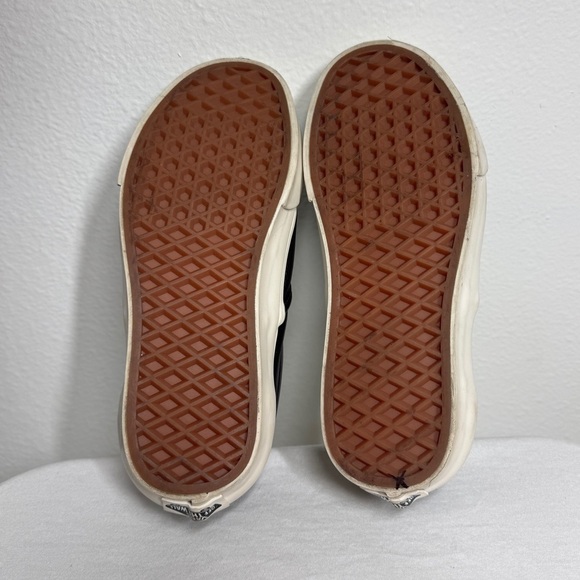 Vans Rare Woven Leather Black White Checkers Slip On Sneakers Size Women’s 5 - Picture 13 of 14